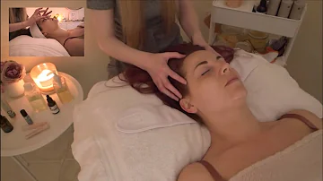 ASMR Soft Spoken Gentle Facial Treatment with rose quartz stone Massage and Scalp Massage