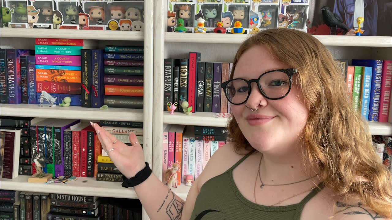 in-depth 2024 bookshelf tour ASMR | all of my books and trinkets (whisper ramble) ❣️