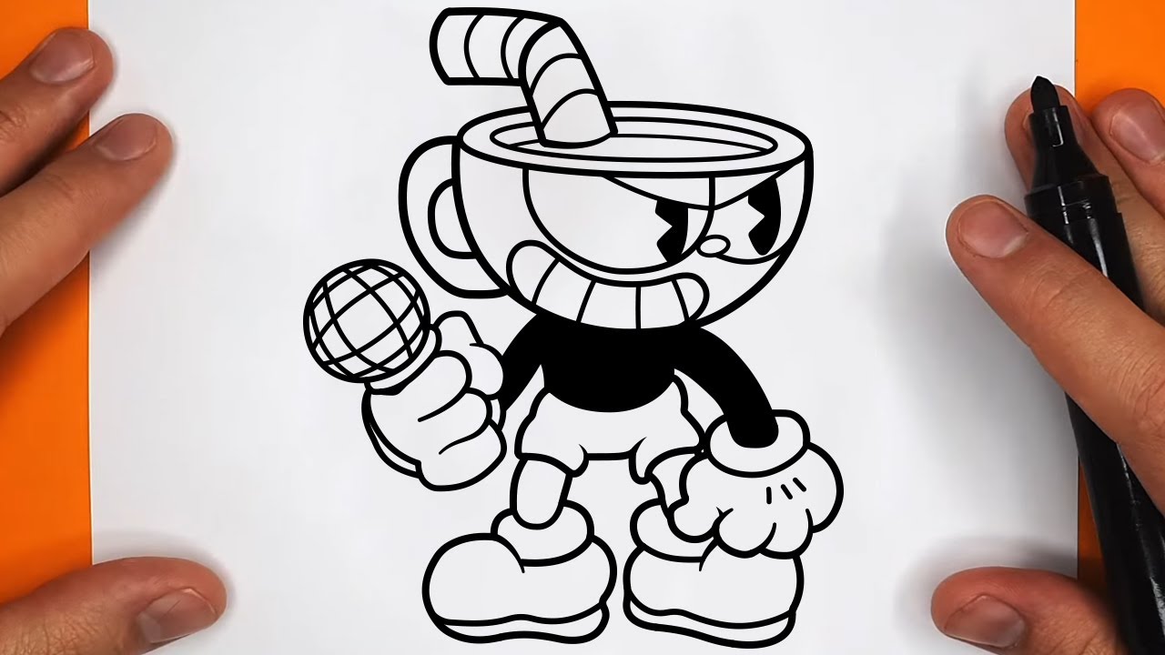 How To Draw Angry Cuphead (Indie Cross)  Como Dibujar Friday Night Funkin  FNF - Easy Step By Step 