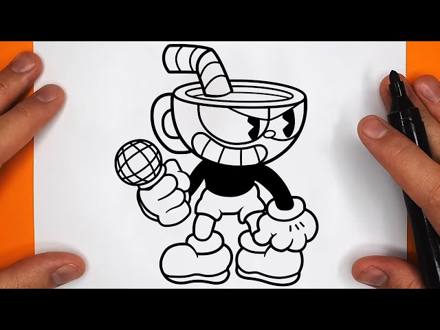 How To Draw Angry Cuphead (Indie Cross)  Como Dibujar Friday Night Funkin  FNF - Easy Step By Step 