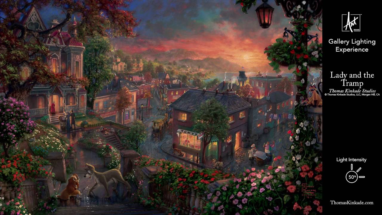  THOMAS KINKADE FANTASIA LADY & THE TRAMP WINNIE THE