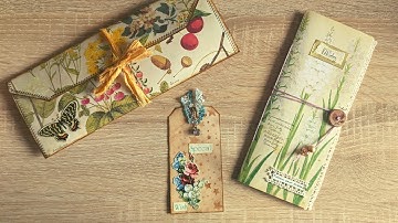 Filling The Vintage Botanical Accordion Folder w/ Pretty Ephemera | Encouragement RAK Challenge