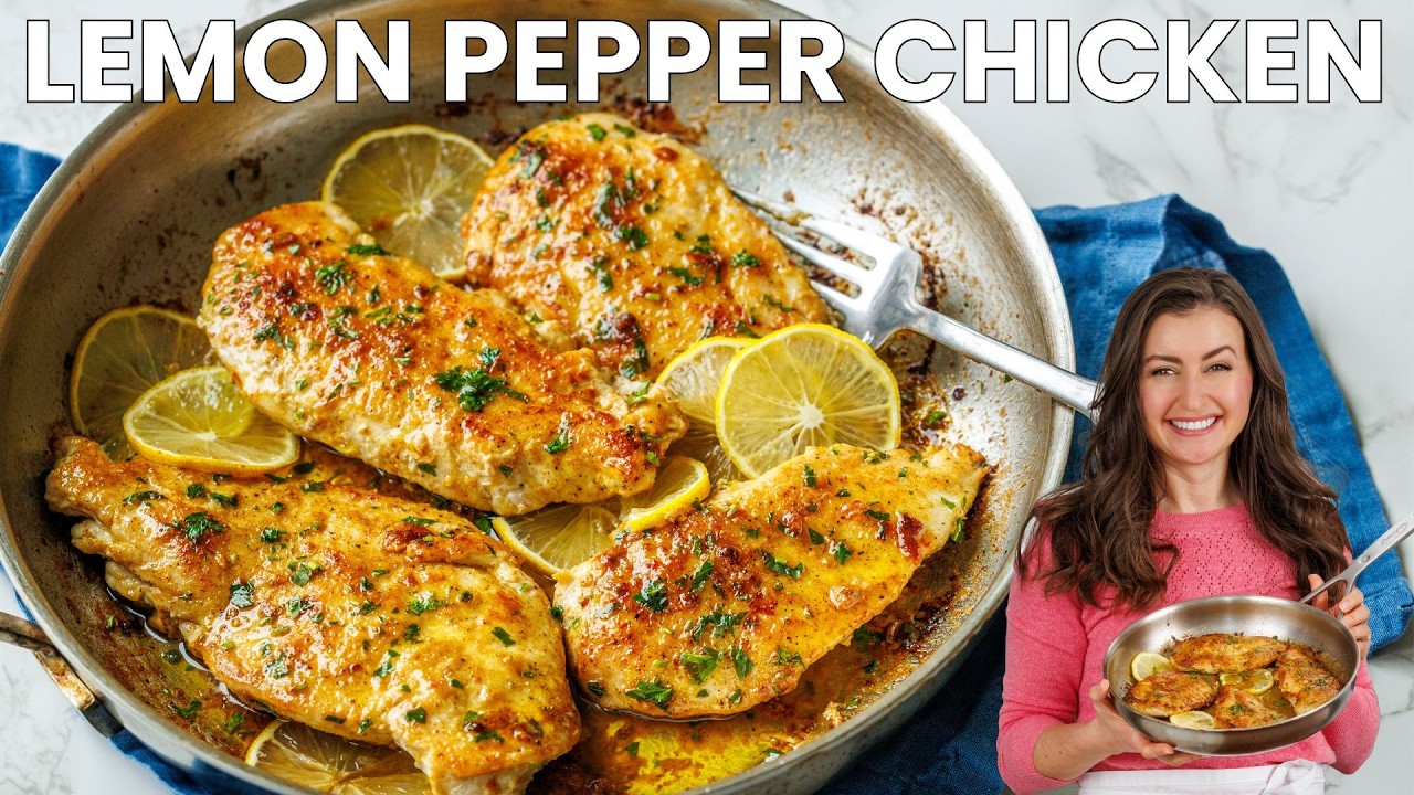 The BEST Lemon Pepper Chicken Skillet Dinner - YouTube
