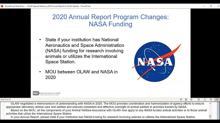 OLAW Webinar: Update to the Reporting Period of the Annual Report to OLAW   June 17, 2020