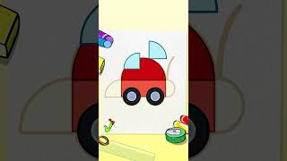 CARRO - Desenhando com Formas!  #desenhoinfantil #aprendaadesenhar #shorts