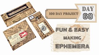Day 60 - FUN & EASY - MAKING EPHEMERA FROM STAMPED MASTERBOARD   #the100dayproject #junkjournalideas