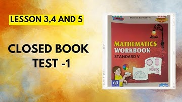 Std 5|Lesson 3,4 and 5|Closed book test-1|Maths Workbook Question Answers