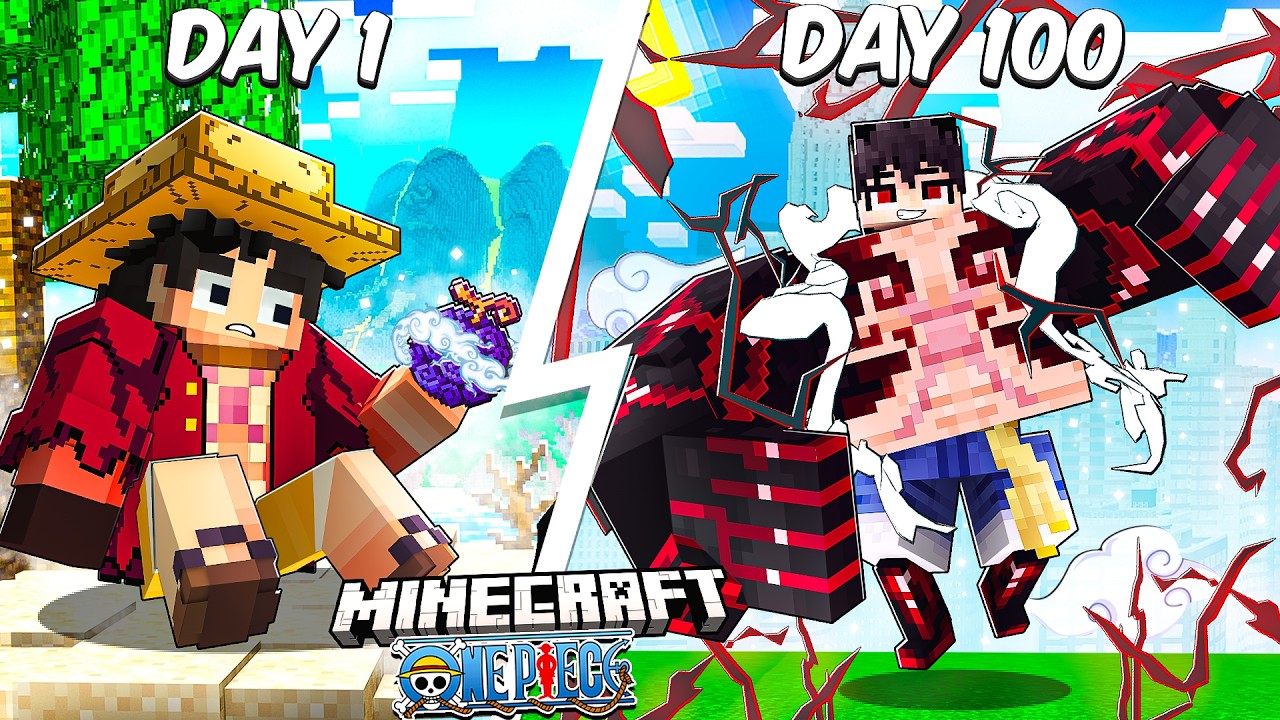 I Survived 100 Days as Luffy in One Piece Minecraft…