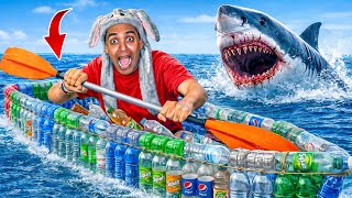 لما أخوك الصغير يعمل أكبر مركب من أزايز بلاستيك وينزل بيها البحر… لوحده 🚣🏻🌊😱 / Bassem Otaka / اوتاكا