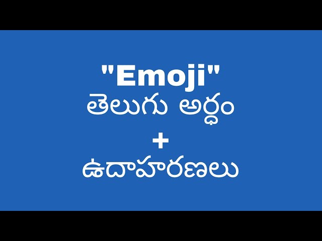 Emoji Meaning In Telugu With Examples