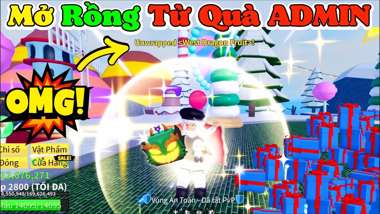 [BloxFruit] Mở Hộp Tìm Rồng Từ Qùa Của ADMIN Và Cái Kết Nhận Được Siêu Nhiều Trái Ngon