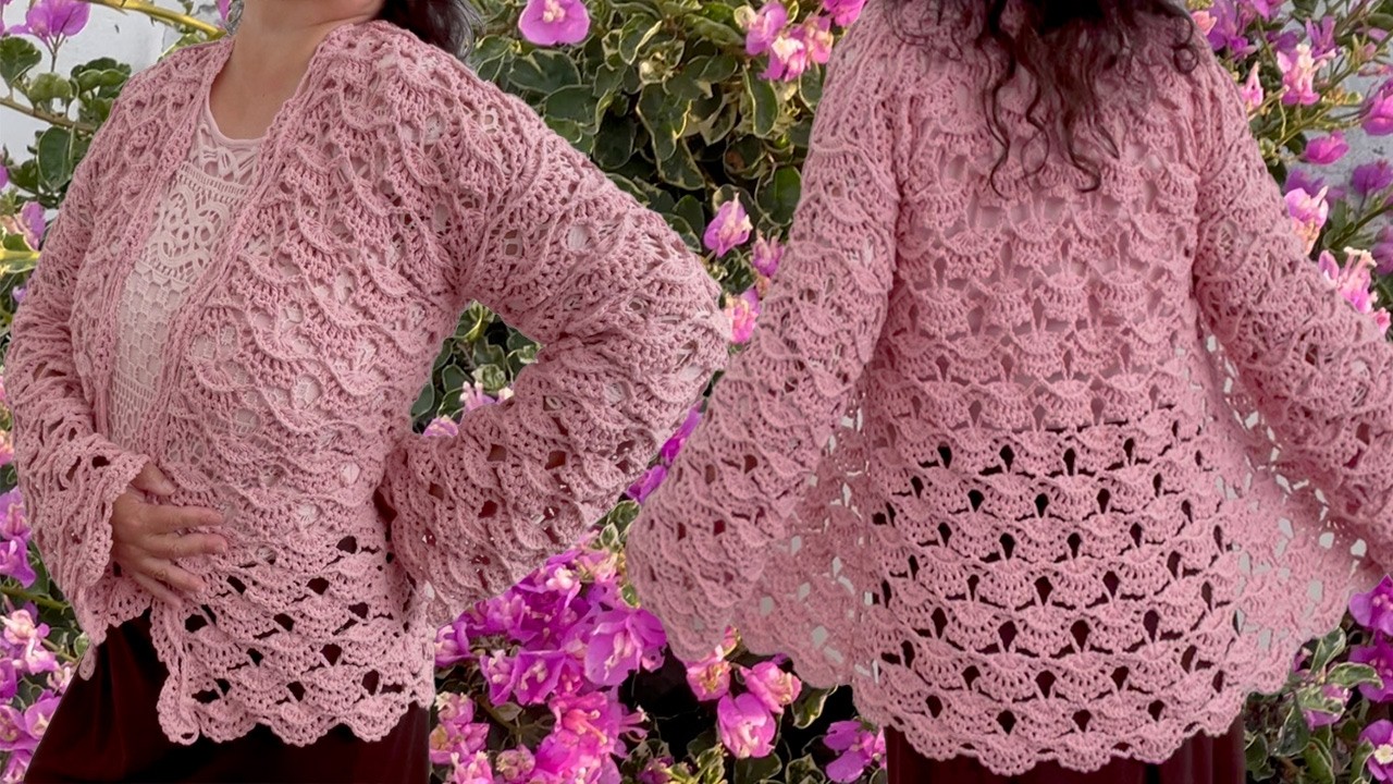 Como hacer Blusa Chaqueta Suéter Muy Fácil de Una Pieza Crochet Nuevo Tutorial Sin Complicaciones