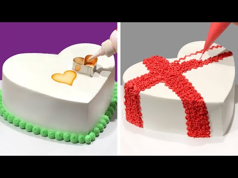 Top 5 Beautiful Heart Cake Decorating Tutorial for Valentine's Day | Satisfying Chocolate Cake Video
