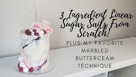 Cake Topper Sugar Sail (No Isomalt!) 3 Ingredients | Marbled Buttercream | Cake Decorating Tutorial