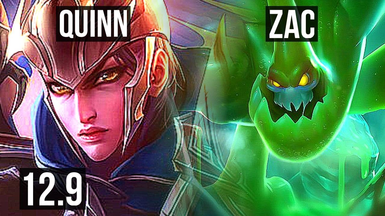 QUINN vs ZAC (TOP) | Rank 3 Quinn, 2.1M mastery, 7/2/15, 500+ games | KR Grandmaster | 12.9