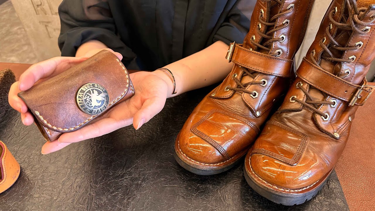 新品 Fuji shoes 富士シューズ 日本製 白バイ 府警本部 レザーブーツ A former police motorcycle officer turned shoe shiner who travels