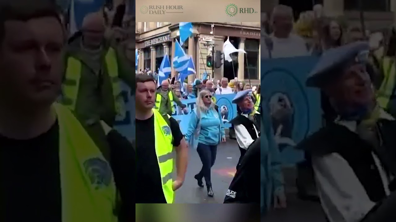 Pro independence march in Glasgow on coronation day