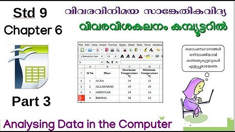 ICT Tutorials Std 9 Chapter 6.3 Calc Analyzing Data in the Computer