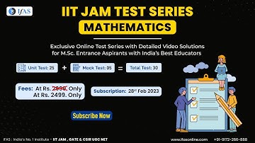EXCLUSIVE ONLINE TEST SERIES || IIT JAM MATHS