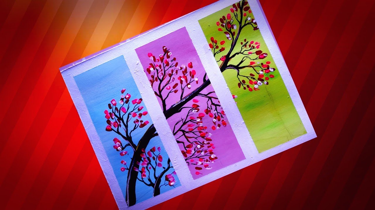 Tree branches,tree painting in different colours,how can we draw a ...