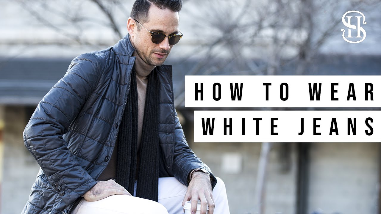 white jeans look men