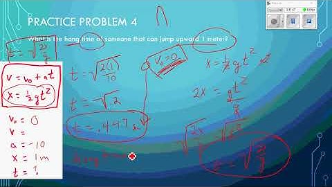 One dimensional gravity acceleration example problems NOTES VIDEO