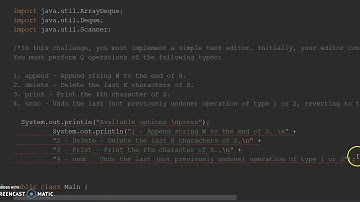 Java Stack -Text Editor -Part 1-HackerRank