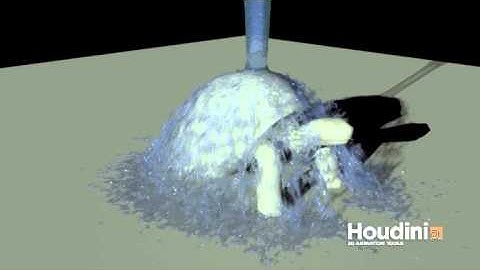 Houdini Particle Emitter Shower Simulation