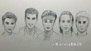 Dibuja a CNCO estilo caricatura como en Solo Yo. Tutorial.