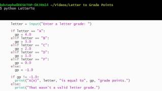 Python 3 Programming Tutorial: LetterToGradePoints.py