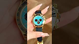 Gold-capped Tiffany Blue Daytona M126518LN-0014, original weight of 162g.