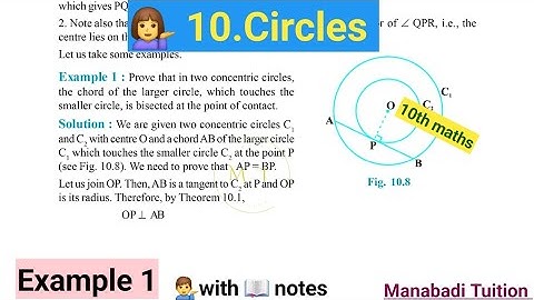 10th class math| Chapter 10🤷| Circles| 💁‍♂️Example 1|CBSE|NCERT|with notes|