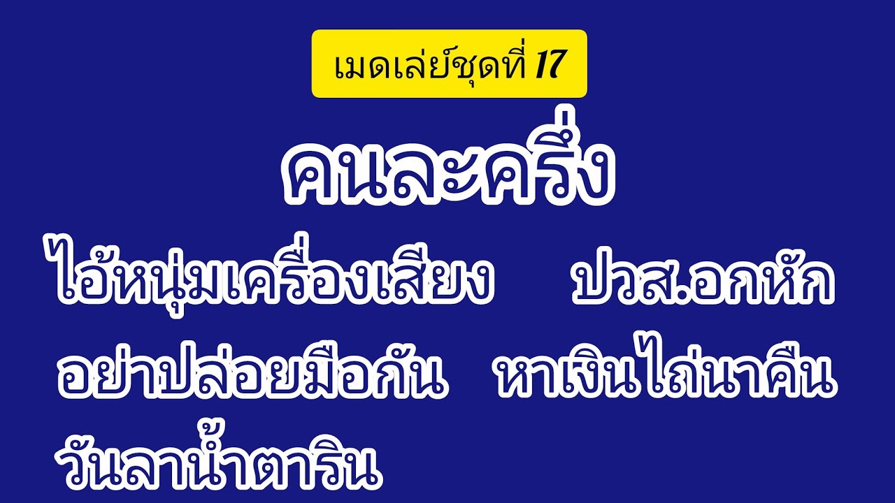 #เมดเล่ย์ชุดที่ 17 #คนละครึ่ง #วันวิเชียร