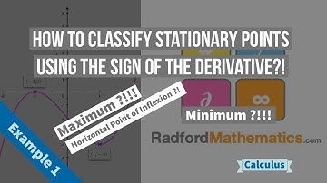 How to Find and Classify a Function’s Stationary Points Using the Sign of its Derivative - Example 1