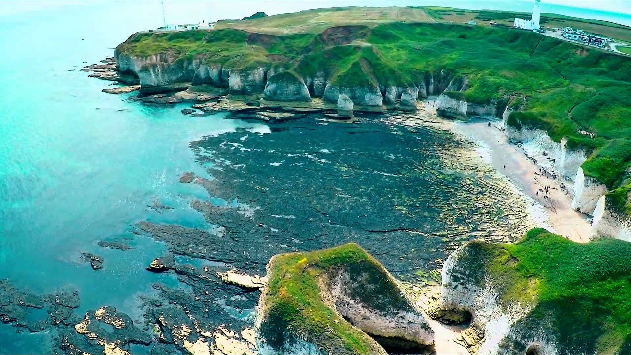 Flamborough Head Light House And Coast Line From A Birds Eye View. - YouTube