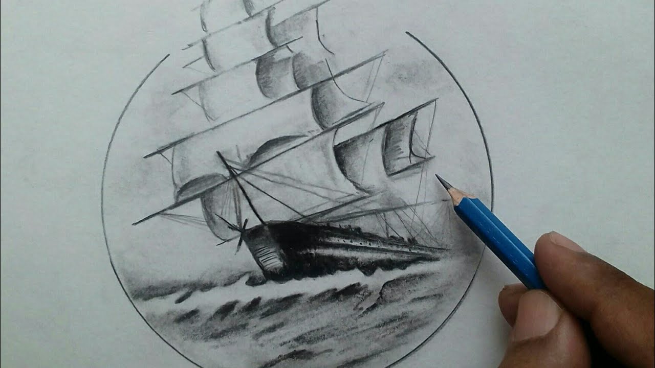 how to draw sailboat step by step / pencil drawing for beginners - YouTube