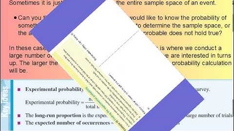 9F Experimental probability