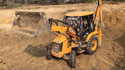 Cutting Soil Video ! JCB 3DX Machine Loading A Soil In Tripper Dump