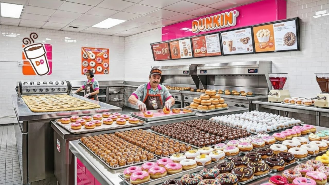 Inside Dunkin’ Donuts Mega Factory: Making 10,000 Donuts per Hour!