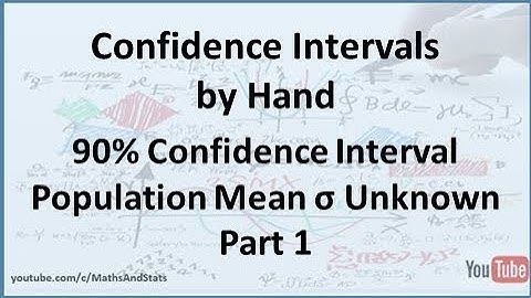 Confidence Intervals by Hand: 90% CI for a Population Mean (Sigma Unknown) - Part 1