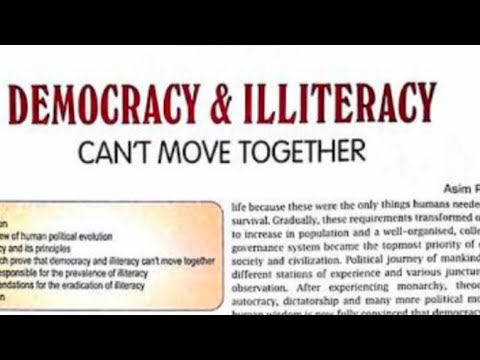 essay on democracy and illiteracy cannot move together