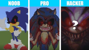 NOOB VS PRO VS HACKER Minecraft Pixel art -  Sonic exe