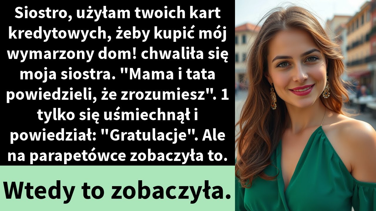 Siostro, użyłam twoich kart kredytowych, żeby kupić mój wymarzony dom! chwaliła się moja siostra.