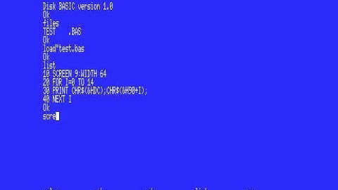 Daewoo CPC-400S SCREEN 9 with 256kB Hangul font ROM demo