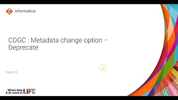 CDGC: Metadata Change Option – Deprecate