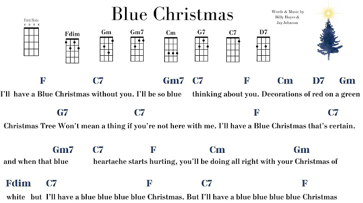 Blue Christmas Ukulele Tutorial - ELVIS