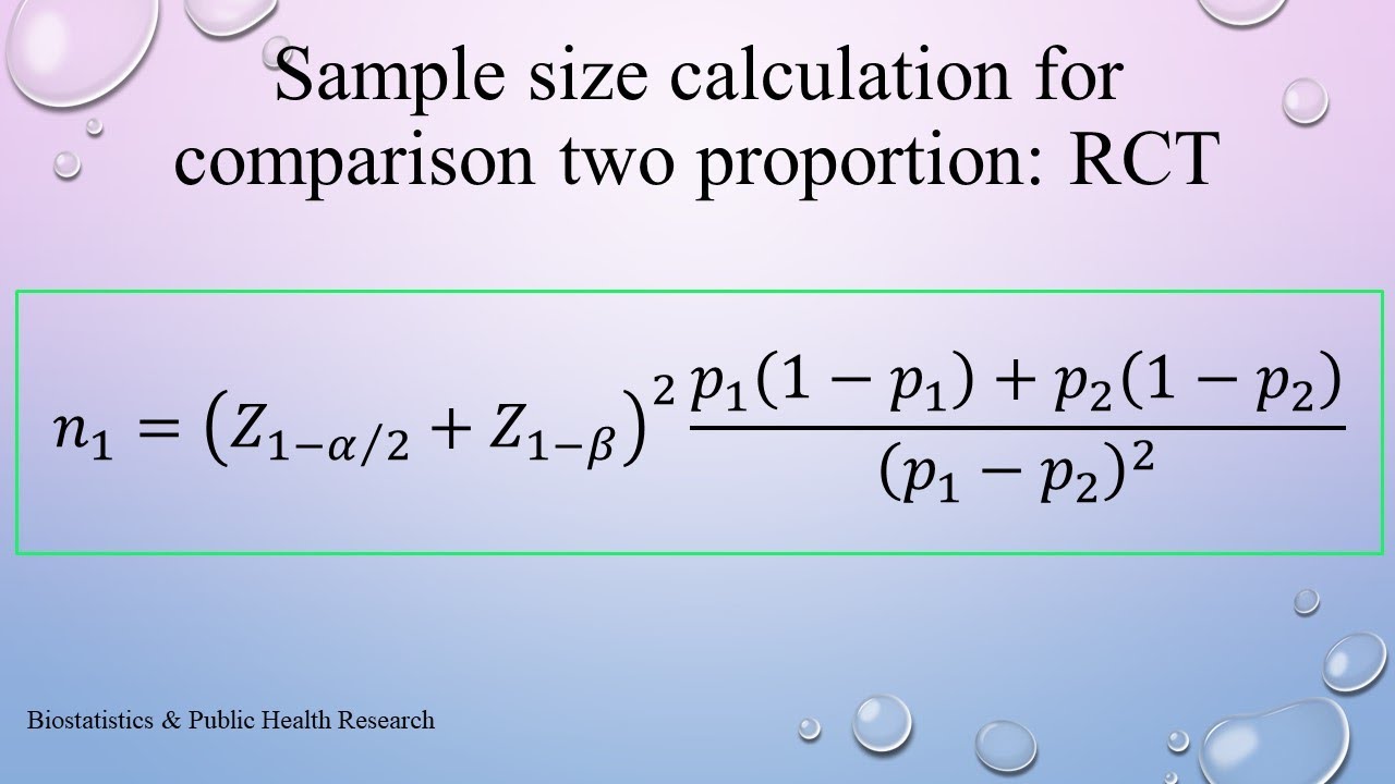 Sample size calculation for comparison two proportion: RCT - YouTube