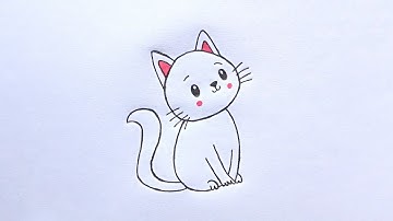 How To Draw A Cute Cat | Easy Cat Drawing For Beginners