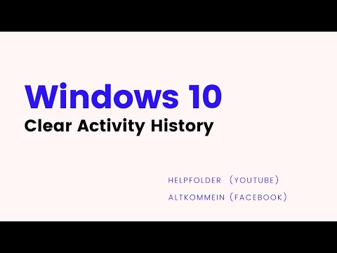 Windows 10 How to Clear Activity History