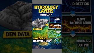 generate hydrology layers in ArcGIS using DEM (Digital Elevation Model) data #shorts #arcgis